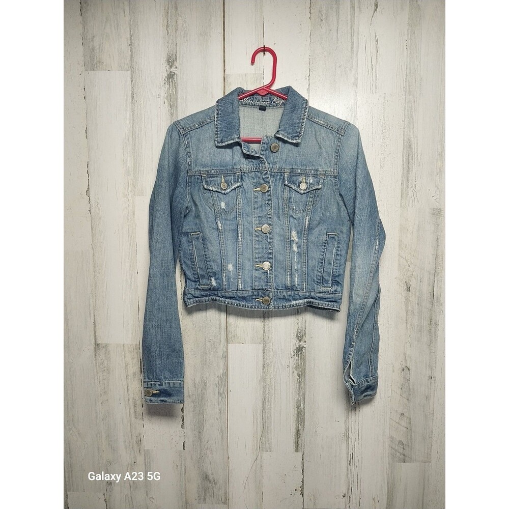 American Eagle Distressed Jean Jacket Size S